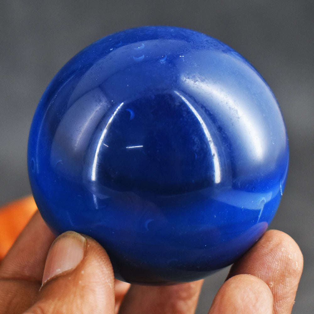 gemsmore:Exclusive  Blue  Onyx  Genuine  945.00 Cts  Hand Carved  Crystal  Healing  Sphere