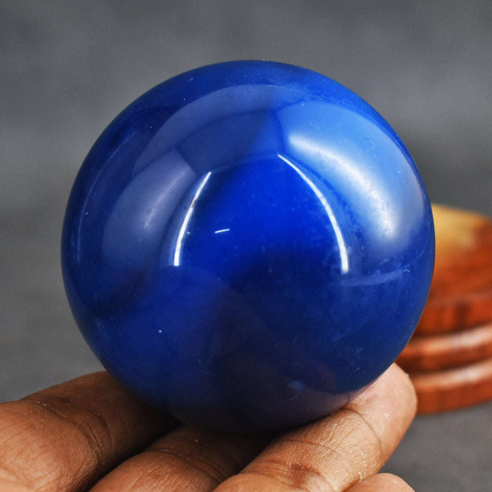 gemsmore:Exclusive  Blue  Onyx  Genuine  945.00 Cts  Hand Carved  Crystal  Healing  Sphere