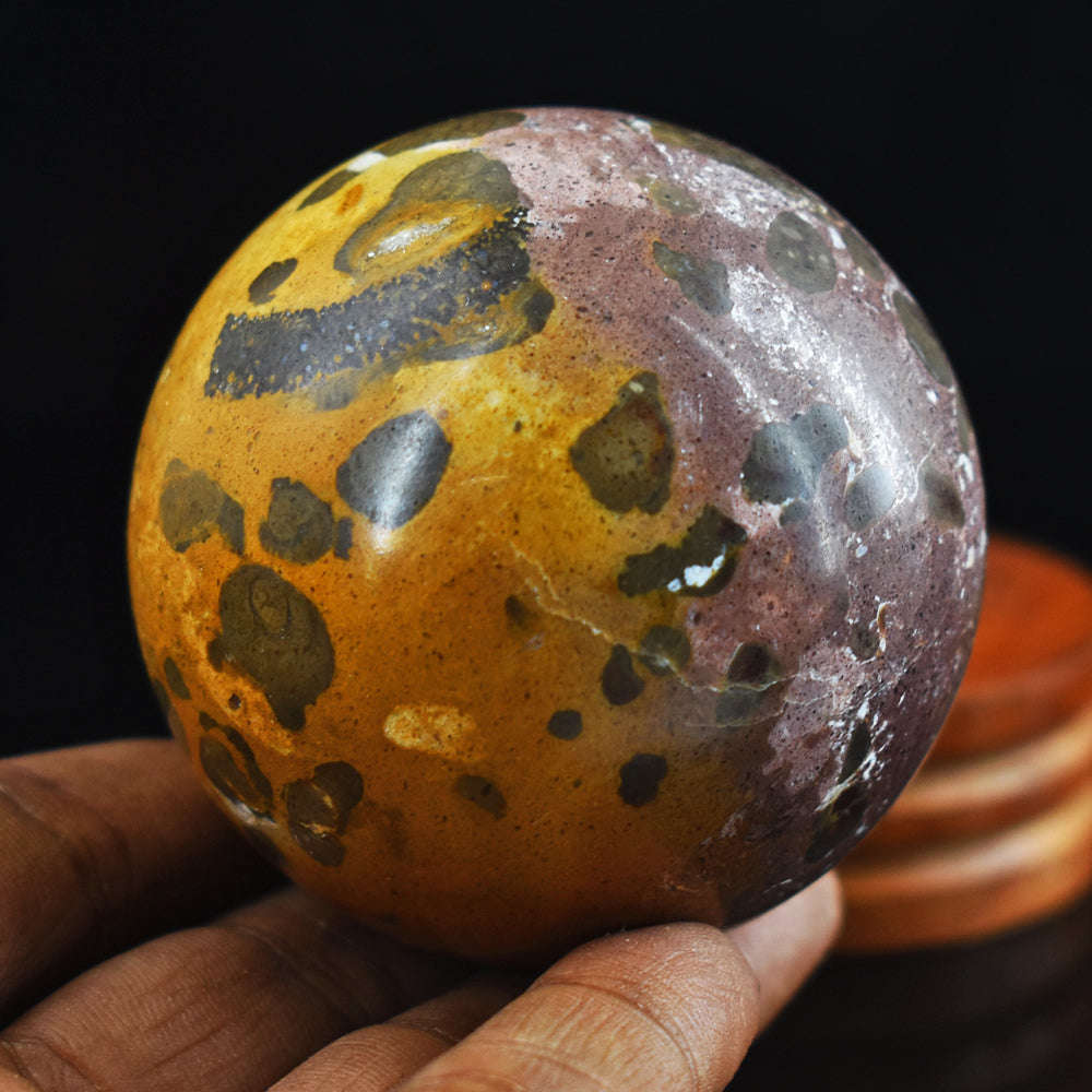 gemsmore:Exclusive  Ocean Jasper  Genuine 1182.00  Carats  Hand Carved  Healing  Sphere