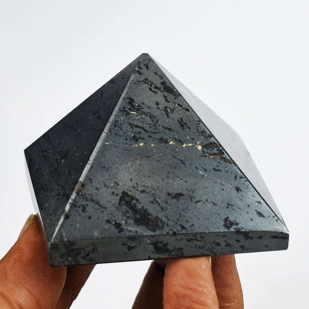 gemsmore:Natural  1320.00  Cts  Hematite  Hand  Carved  Healing  Pyramid Gemstone