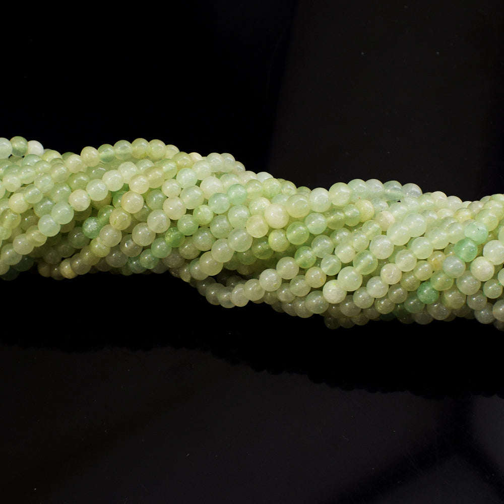 gemsmore:1 pc 05-06mm Aventurine Drilled Beads Strand 13 inches