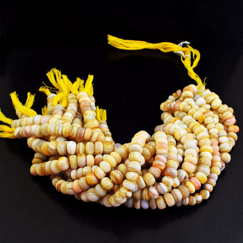 gemsmore:1 pc 10-11mm Agate Drilled Beads Strand 13 inches