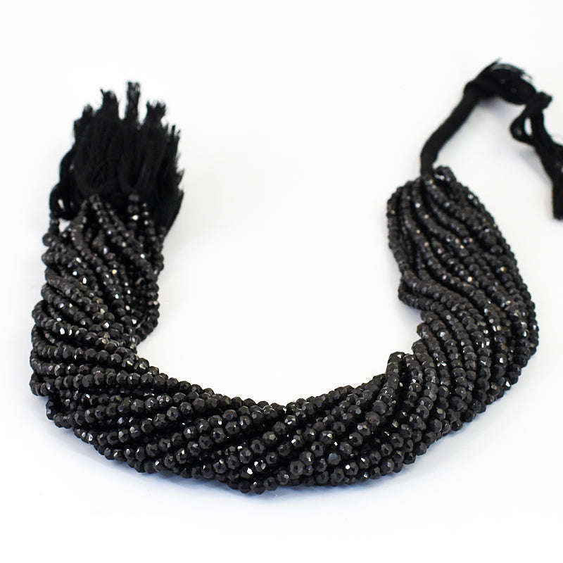 gemsmore:1 pc 3-4mm Faceted Spinel Drilled Beads Strand 13 inches