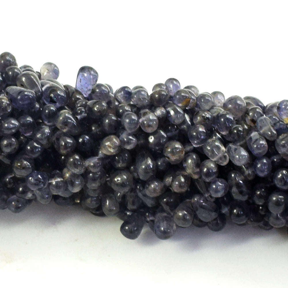 gemsmore:1 pc 6-8mm Iolite  Drilled Beads Strand 13  Inches
