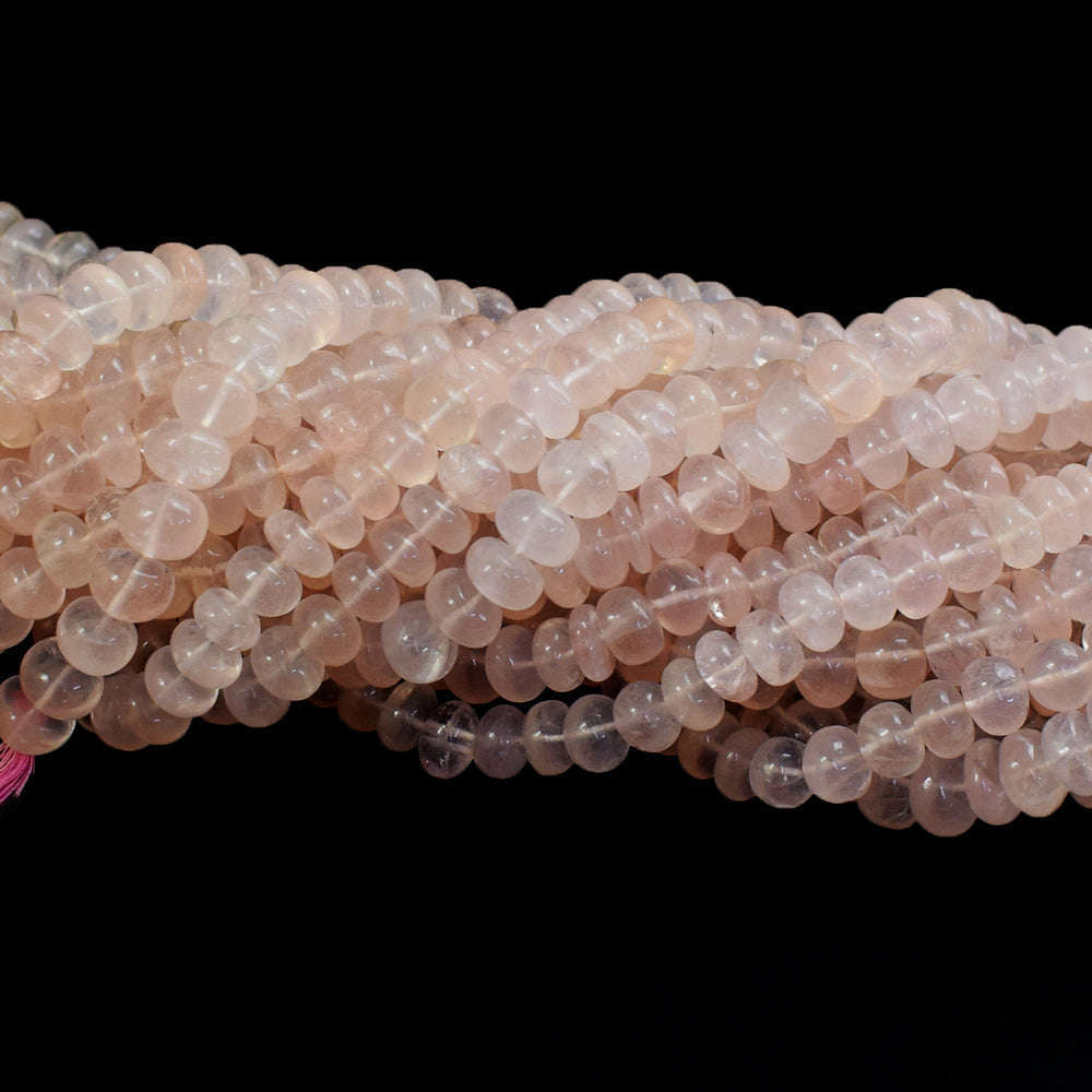 gemsmore:1 pc 9-10mm Rose Quartz Drilled Beads Strand 13  inches