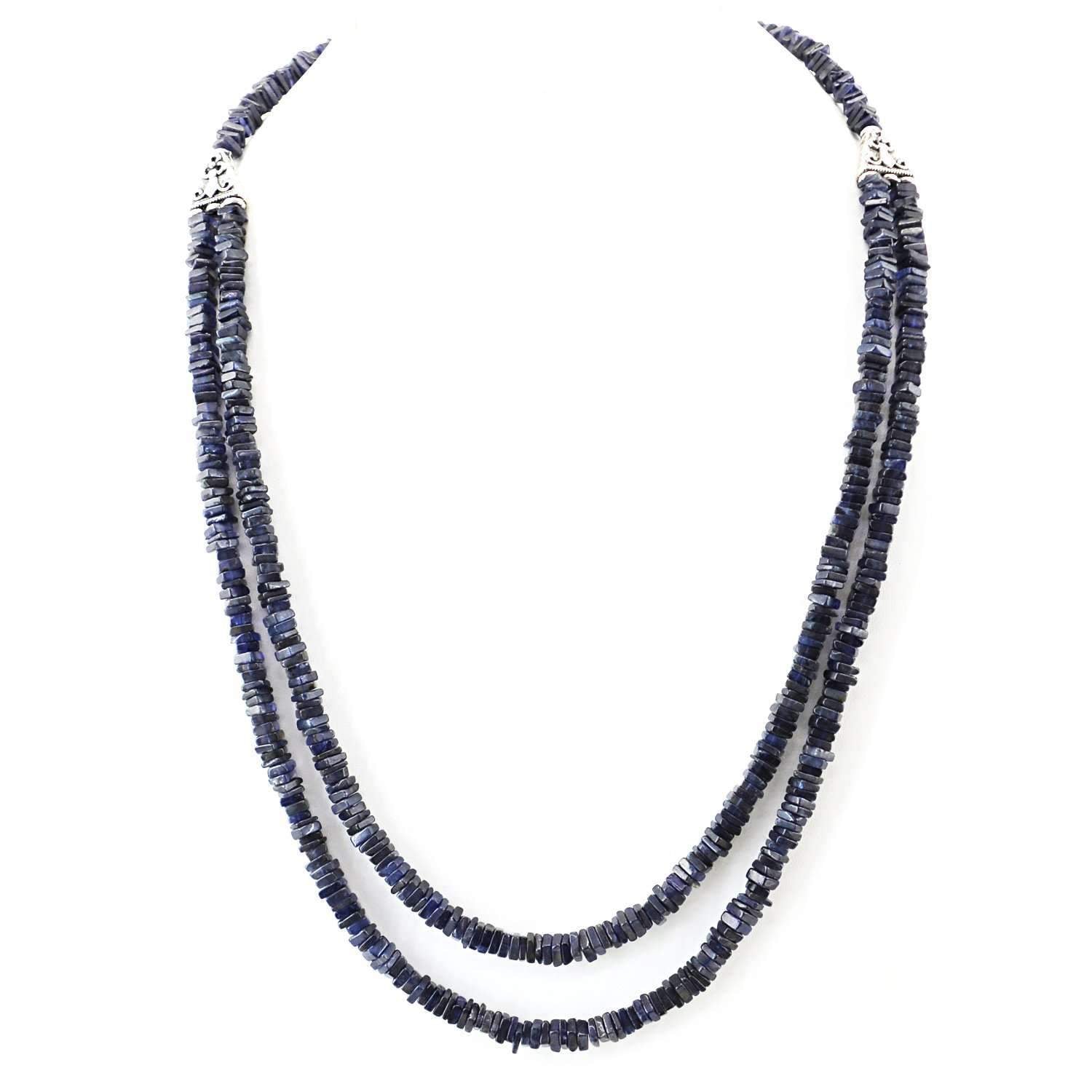 gemsmore:2 Strand Blue Tanzanite Necklace Natural Unheated Beads - Amazing