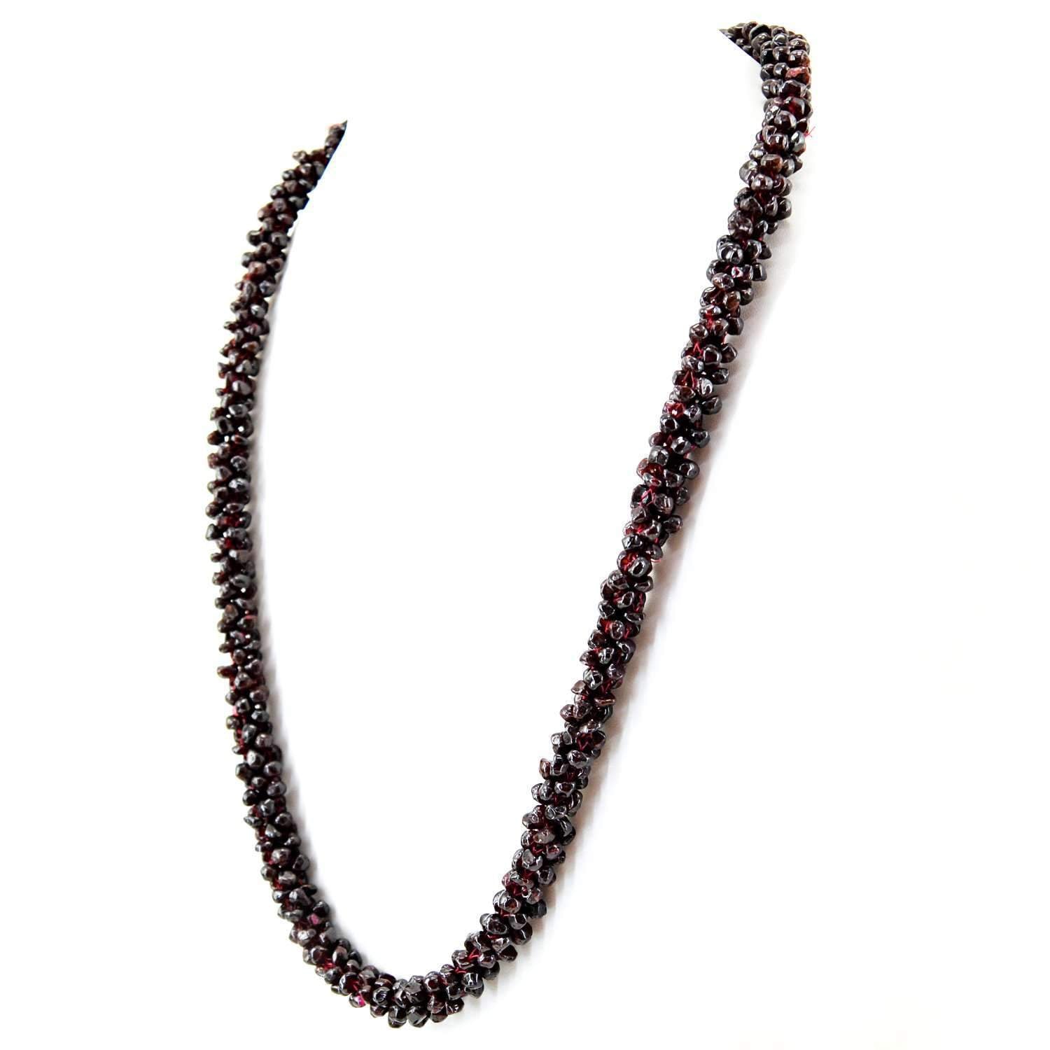 gemsmore:20 Inches Long Red Garnet Necklace Natural Unheated  Beads