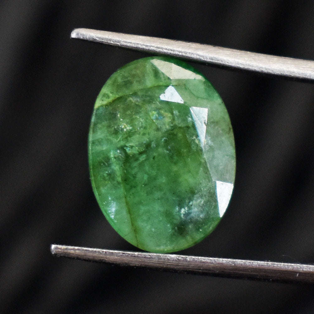 gemsmore:3 Cts Genuine  Untreated Emerald Faceted Gemstone