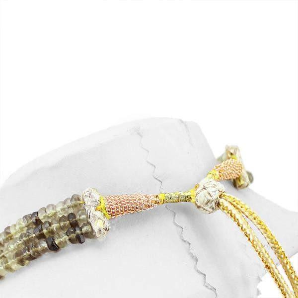 gemsmore:3 Strand Rutile Quartz Necklace Natural Round Cut Beads