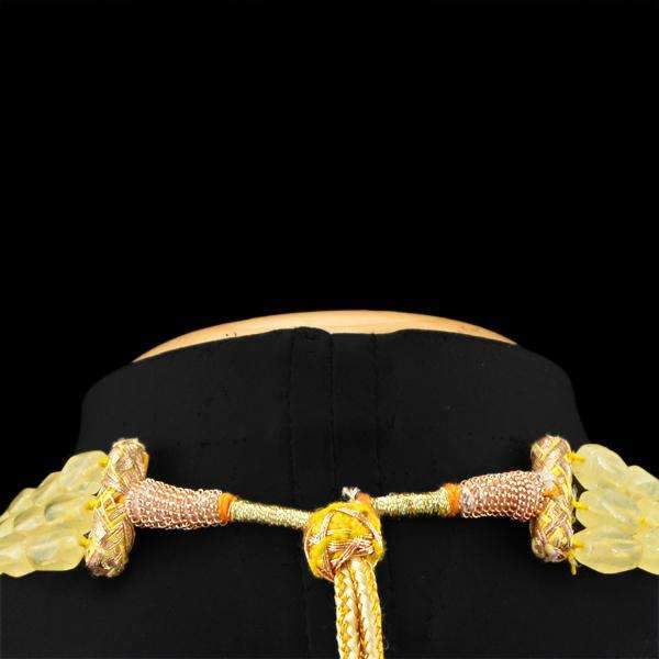 gemsmore:3 Strand Yellow Aventurine Necklace Natural Untreated Faceted Beads