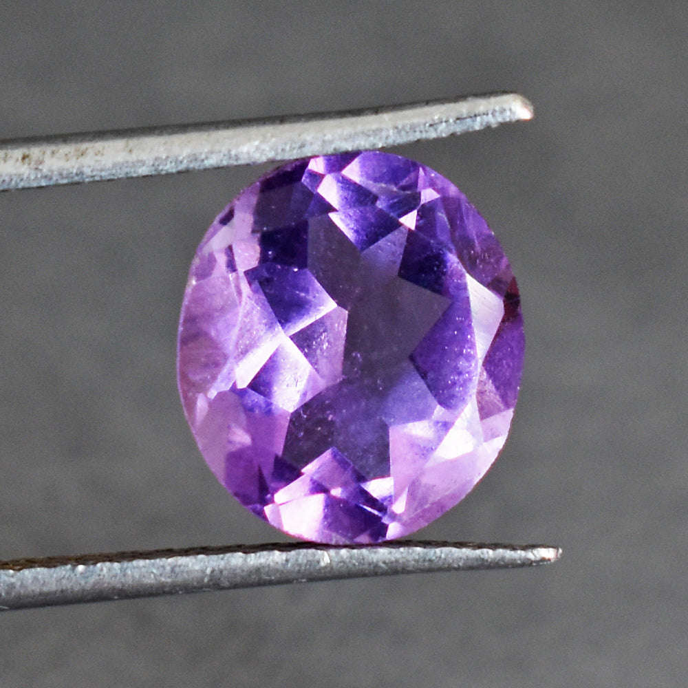 gemsmore:4 Cts Genuine Amethyst Faceted Gemstone