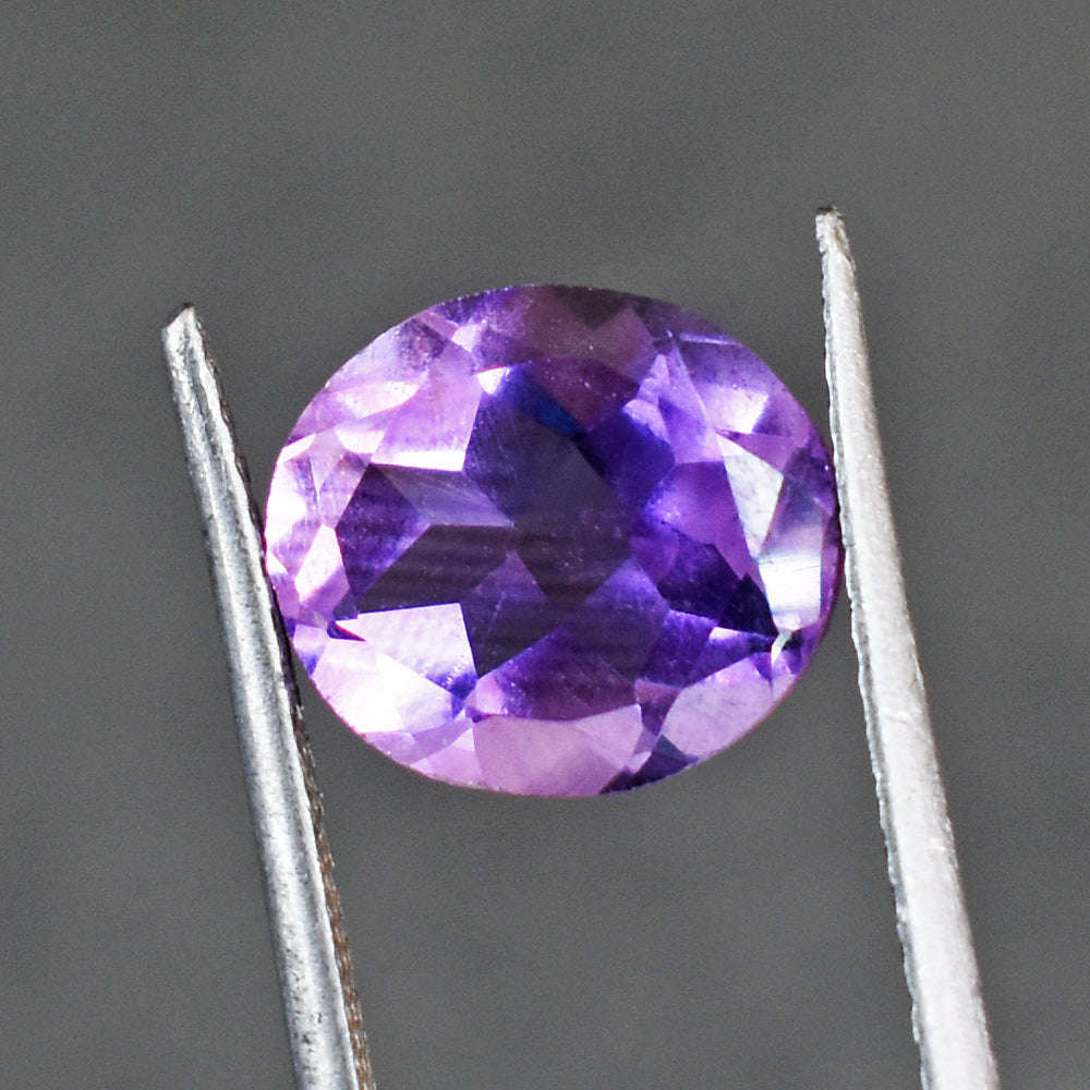 gemsmore:4 Cts Genuine Amethyst Faceted Gemstone