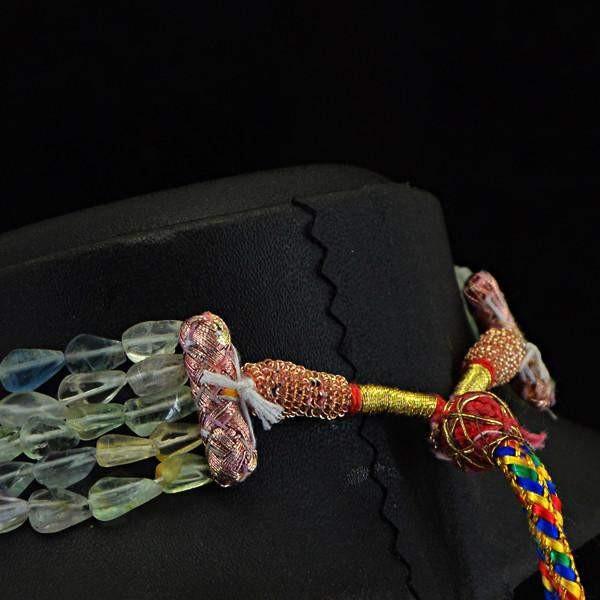 gemsmore:5 Strand Natural Multicolor Fluorite Necklace Untreated Beads