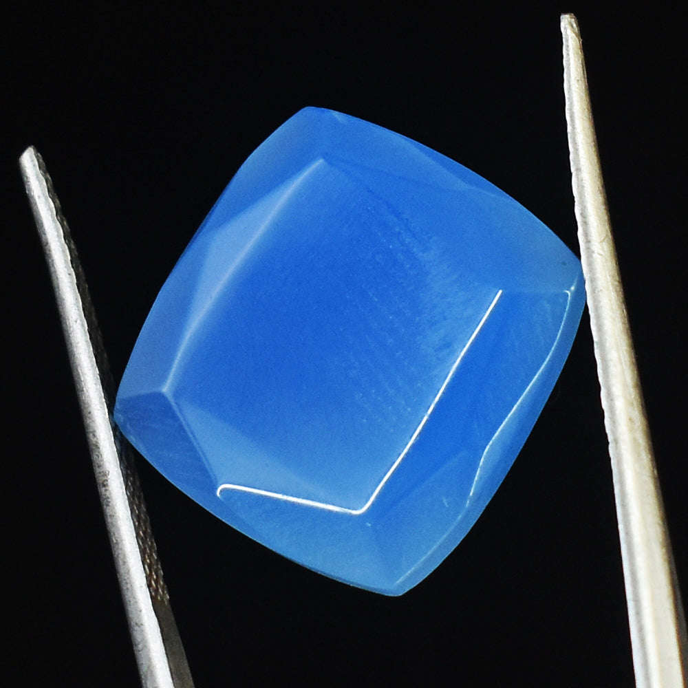 gemsmore:Amazing 15 Cts Genuine Blue Chalcedony Faceted Gem