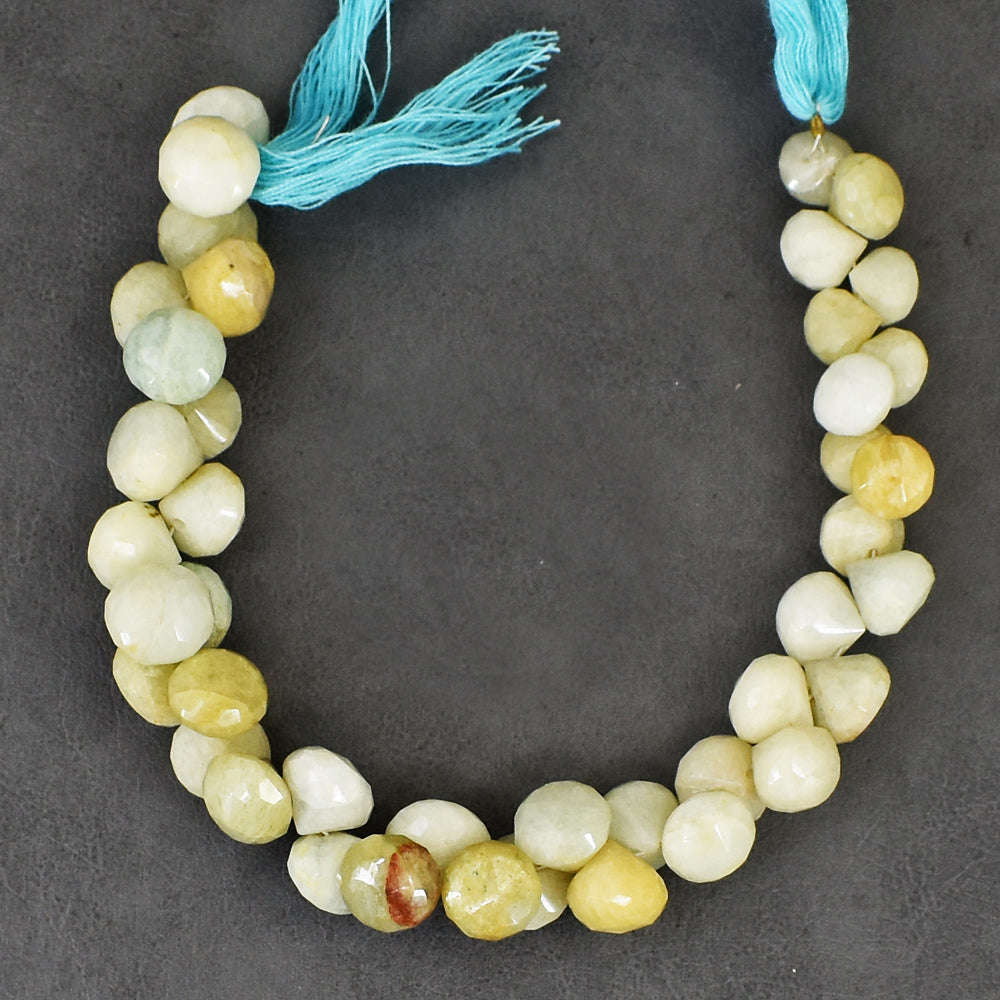 gemsmore:Amazing 172 Carats 09 Inches Genuine Amazonite Faceted  Beads Strand