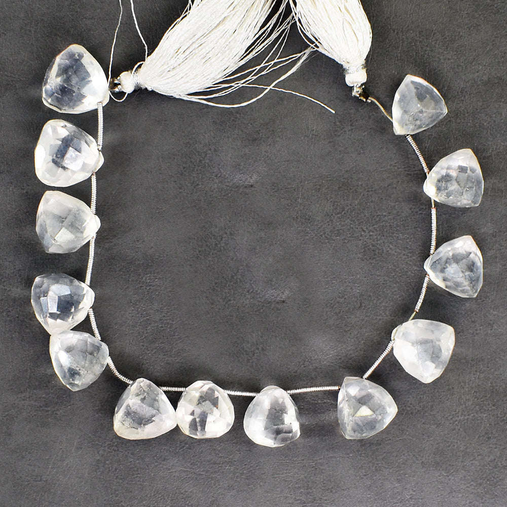 gemsmore:Amazing 237 Carats Genuine White Topaz Beads Strand Of 09 Inches