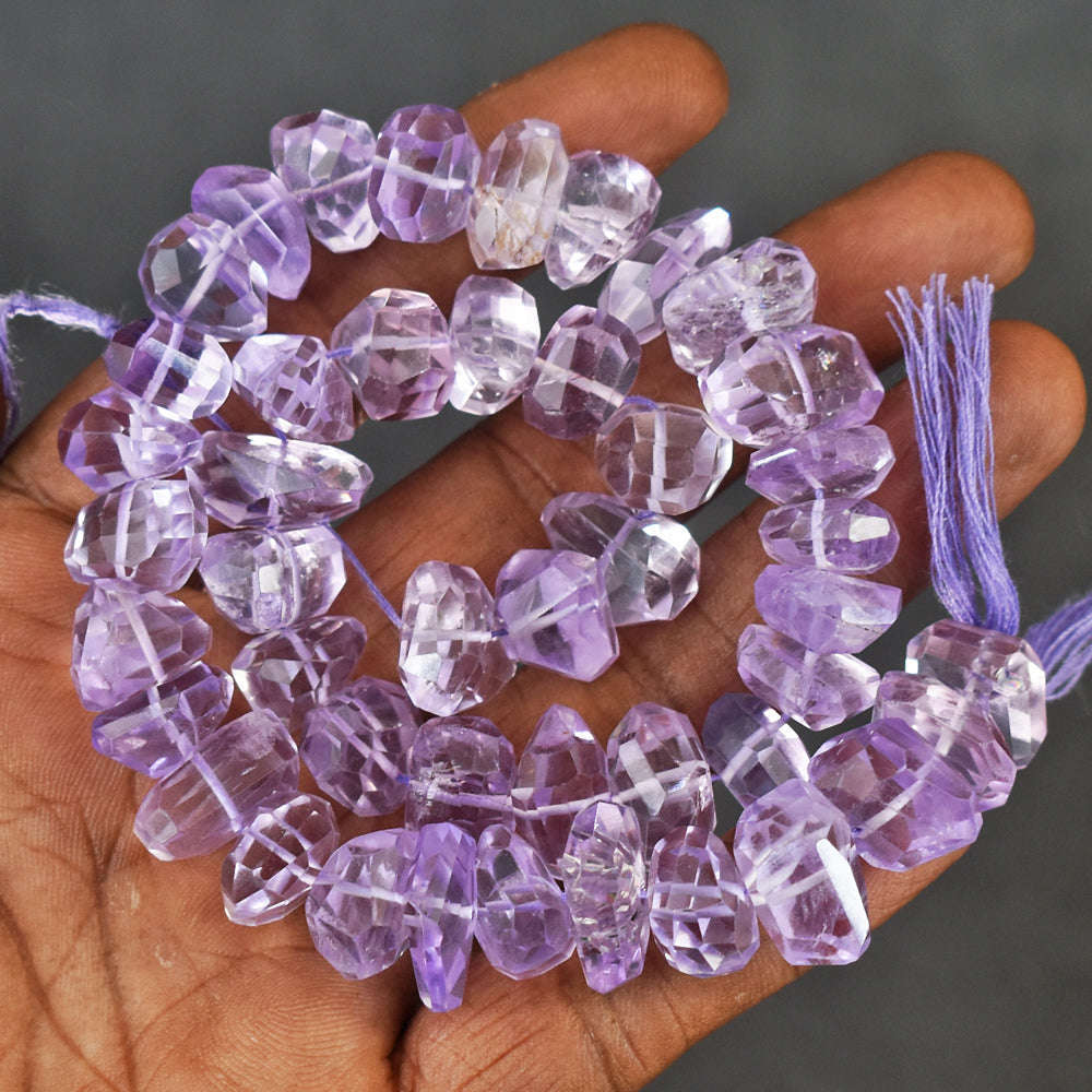 gemsmore:Amazing 363 Carats 14 Inches Genuine Amethyst Beads Strand