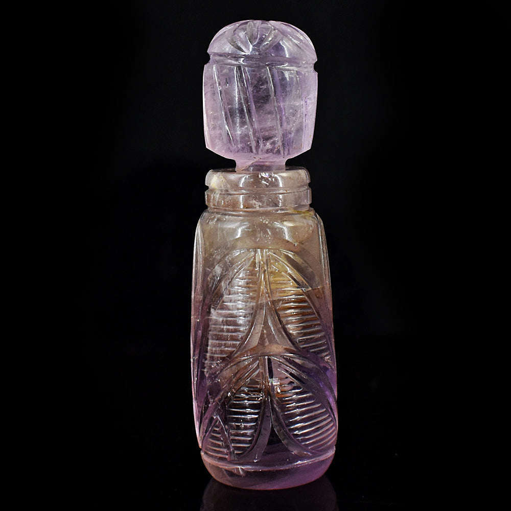 gemsmore:Amazing Ametrine  Hand Carved Genuine Crystal Gemstone Carving Perfume Bottle