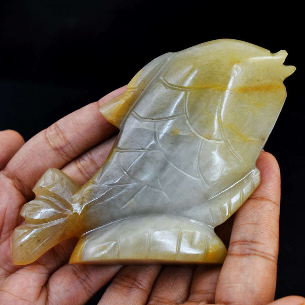 gemsmore:Amazing Aventurine Hand Carved Genuine Crystal Gemstone Carving Fish