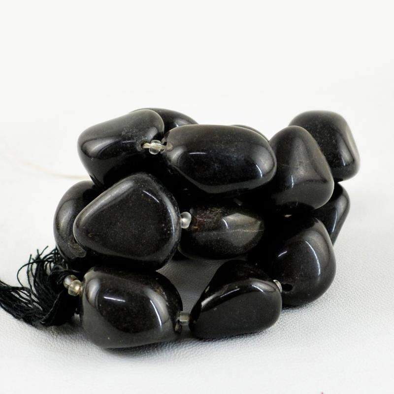 gemsmore:Amazing Black Onyx Beads Strand - Natural Drilled