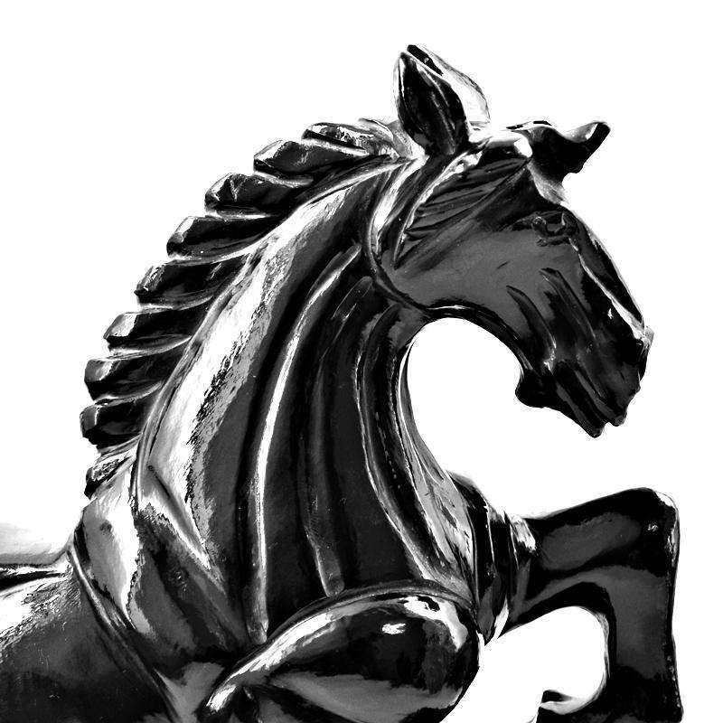 gemsmore:Amazing Black Spinel Hand Carved Horse Statue - Genuine