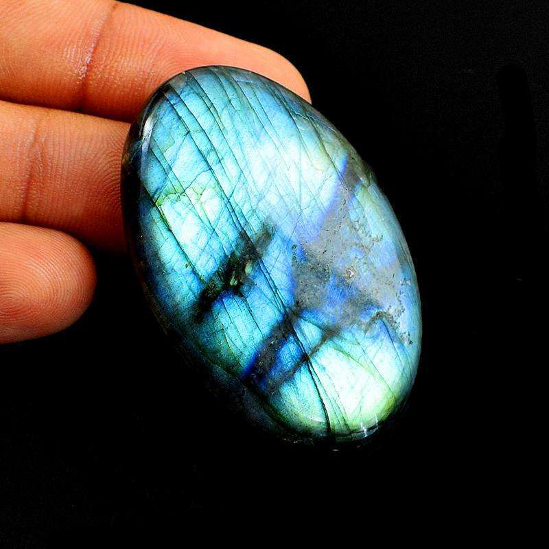 gemsmore:Amazing Blue Flash Labradorite Gemstone Natural Oval Shape