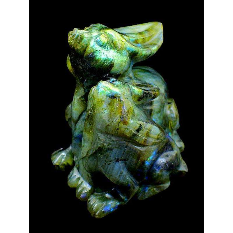 gemsmore:Amazing Blue Flash Labradorite Hand Carved Gemstone Bunny