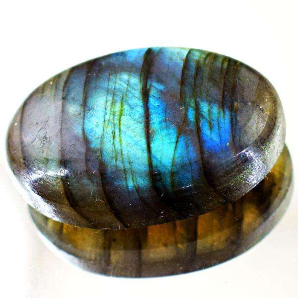 gemsmore:Amazing Blue Flash Oval Shape Labradorite Untreated Loose Gemstone
