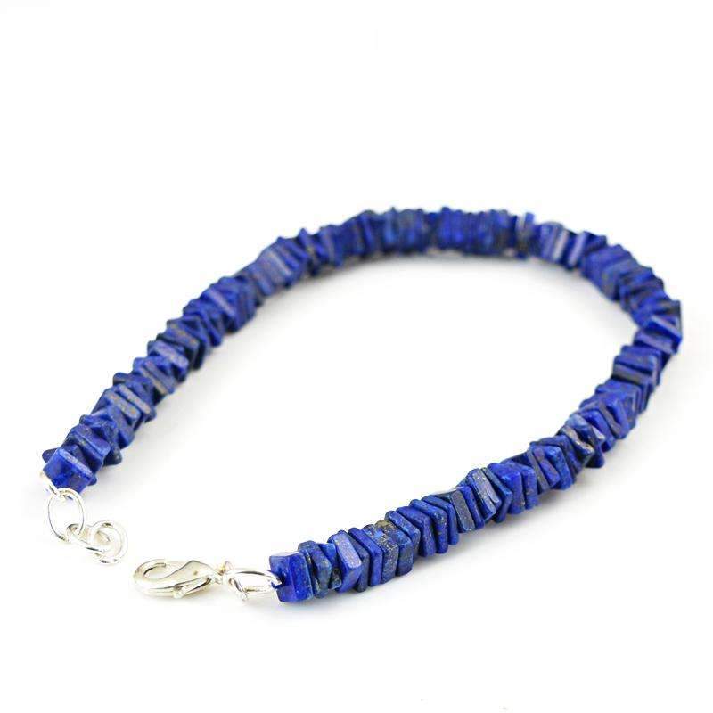 gemsmore:Amazing Blue Lapis Lazuli Beads Bracelet - Natural Untreated Beads
