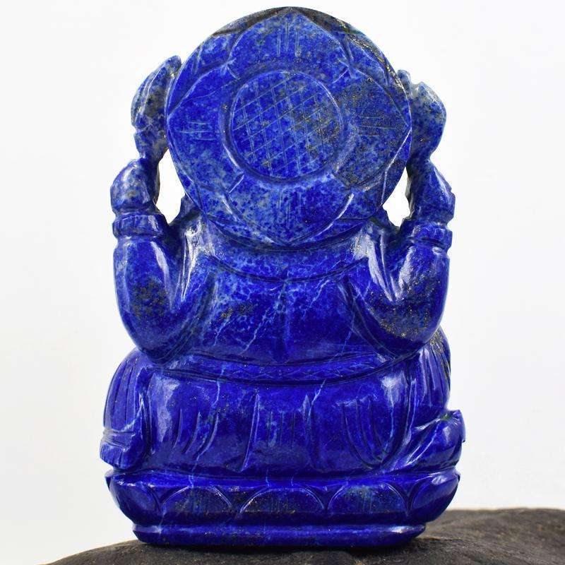 gemsmore:Amazing Blue Lapis Lazuli Carved Lord Ganesha Idol