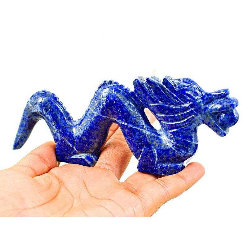 gemsmore:Amazing Blue Lapis Lazuli Hand Carved Dragon Carving Real Gemstone