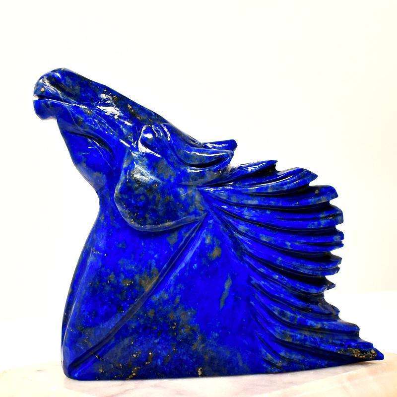 gemsmore:Amazing Blue Lapis Lazuli Hand Carved Horse Head