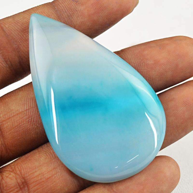 gemsmore:Amazing Blue Onyx Gemstone Natural Pear Shape