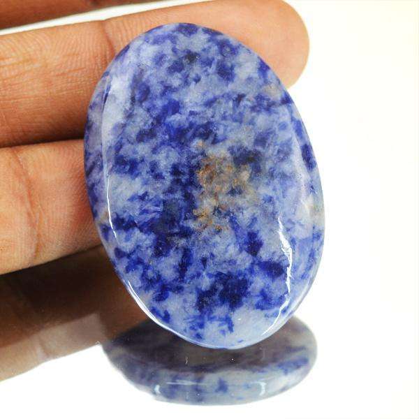 gemsmore:Amazing Blue Sodalite Oval Shape Untreated Loose Gemstone