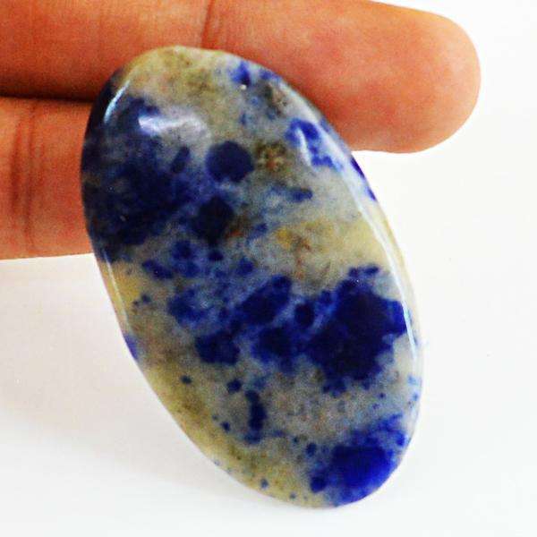gemsmore:Amazing Blue Sodalite Oval Shape Untreated Loose Gemstone