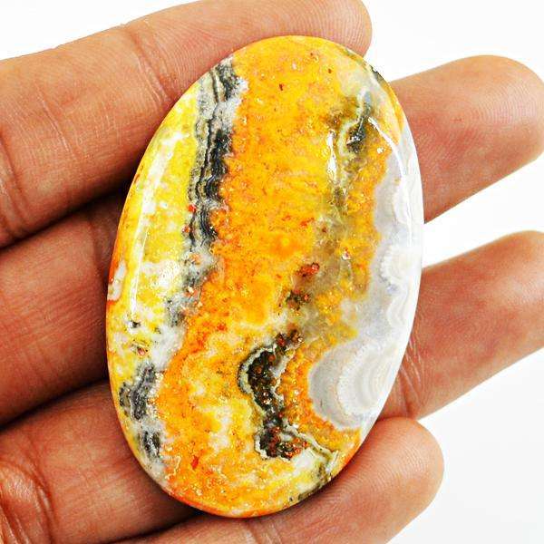 gemsmore:Amazing Bumble Bee Jasper Oval Shape Loose Gemstone
