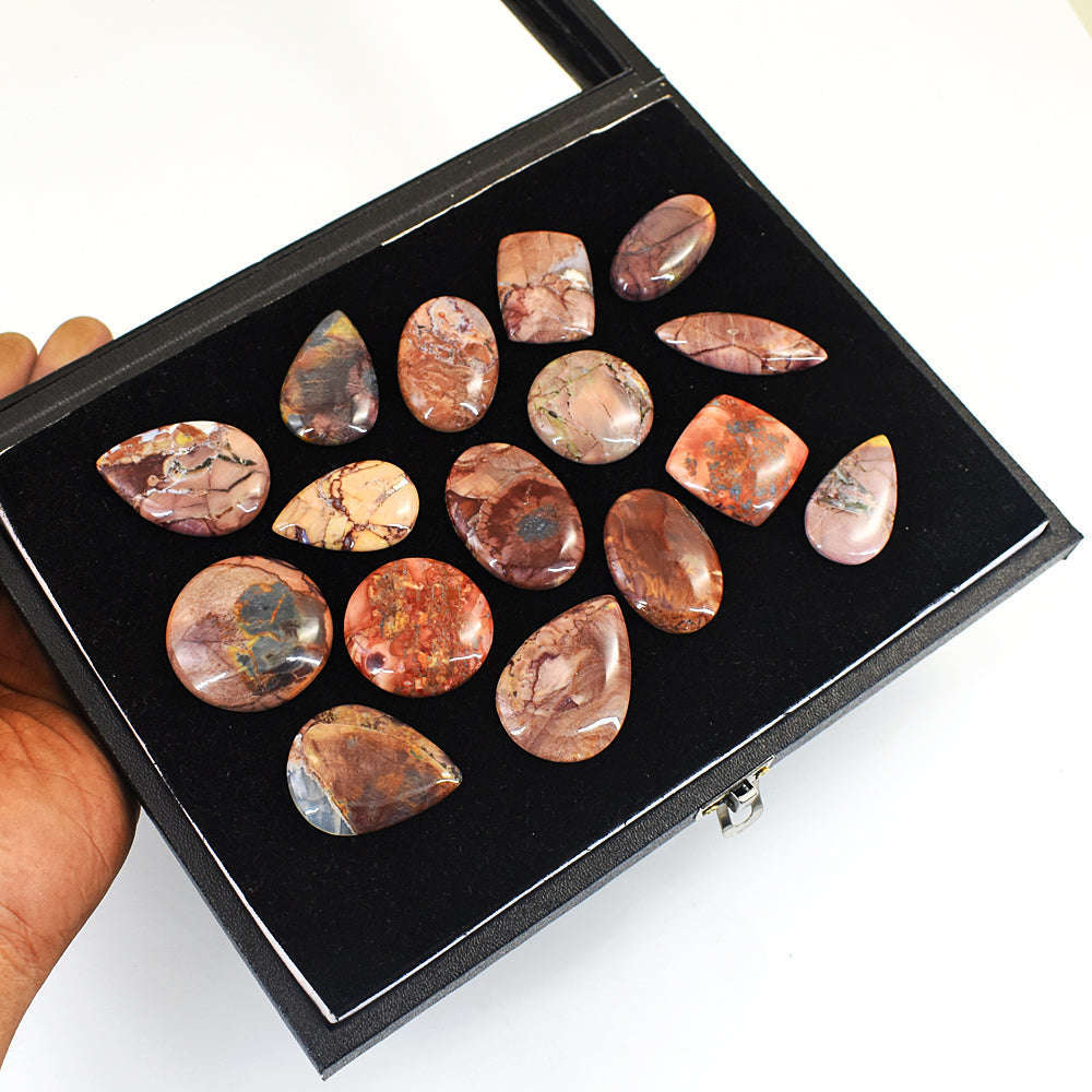 gemsmore:Amazing Butterfly Jasper  Untreated Gemstone Cabochon Lot