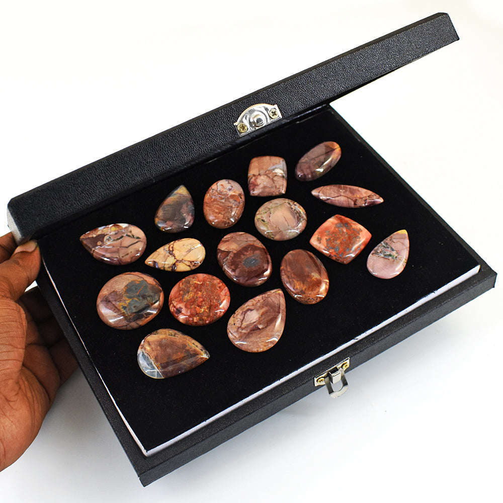gemsmore:Amazing Butterfly Jasper  Untreated Gemstone Cabochon Lot