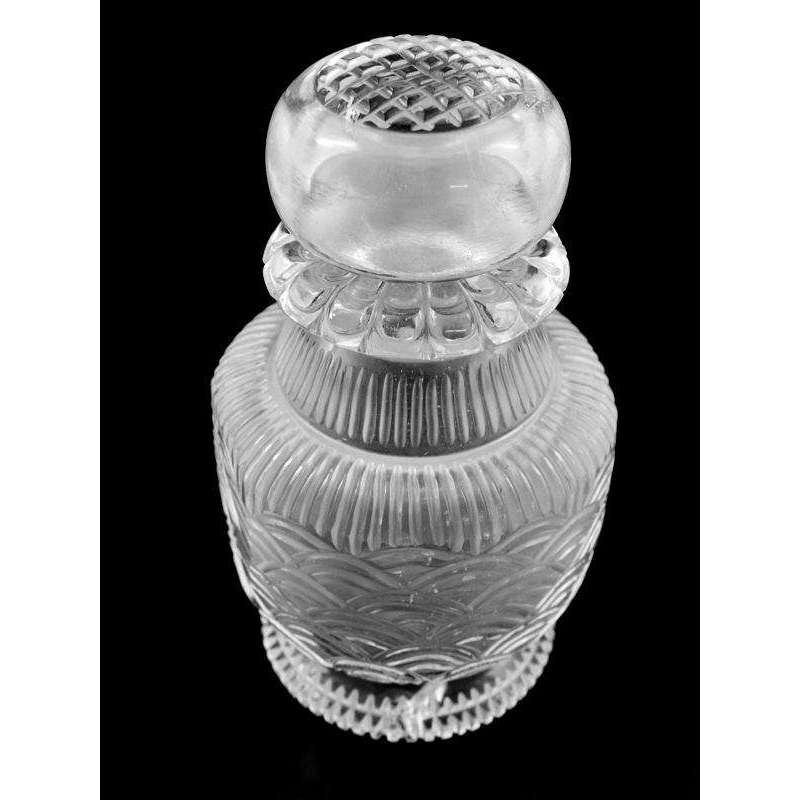 gemsmore:Amazing Carved White Quartz Perfume Bottle