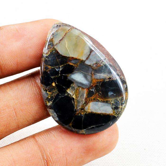 gemsmore:Amazing Conglomerate Jasper Pear Shape Untreated Loose Gemstone