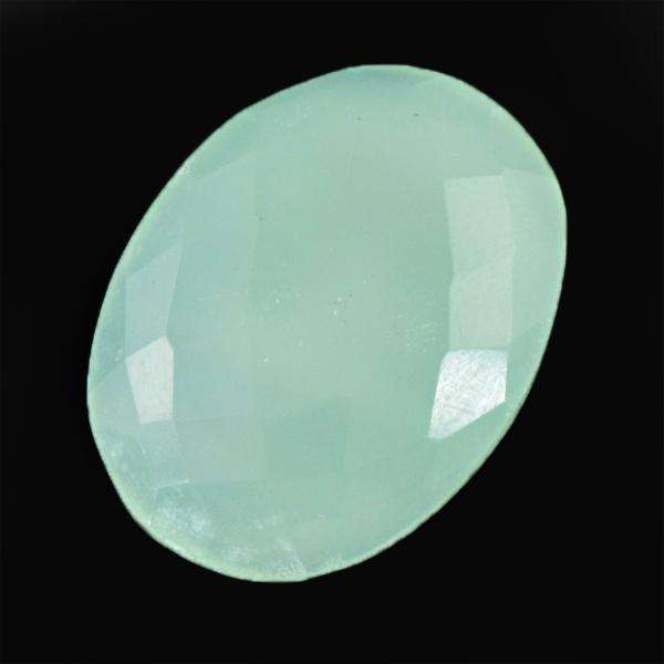 gemsmore:Amazing Faceted Chalcedony Oval Shape Untreated Loose gemstone