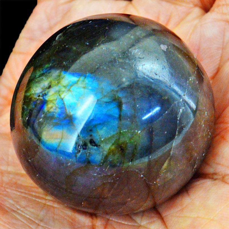 gemsmore:Amazing Flash Labradorite Carved Healing Sphere