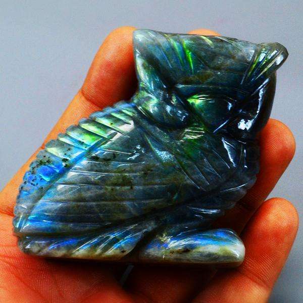 gemsmore:Amazing Flash Labradorite Hand Carved Gemstone