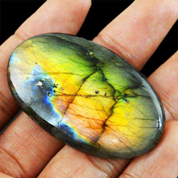 gemsmore:Amazing Flash Labradorite Oval Shape Loose Gemstone