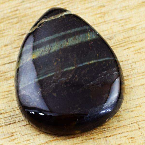gemsmore:Amazing Genuine Blue Power Tiger Eye Pear Shape Loose Gemstone