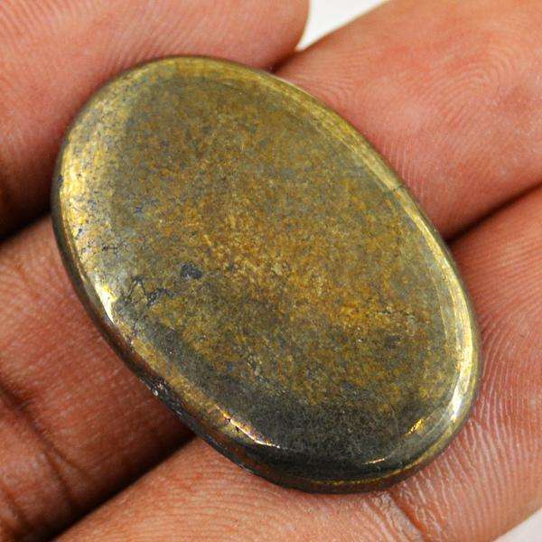 gemsmore:Amazing Genuine Golden Pyrite Oval Shape Untreated Loose Gemstone
