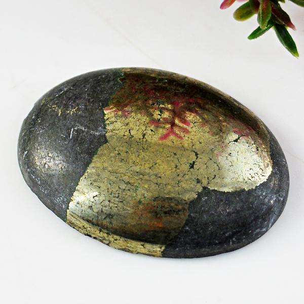 gemsmore:Amazing Genuine Golden Pyrite Oval Shape Untreated Loose Gemstone