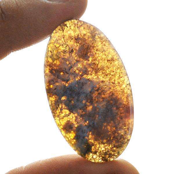 gemsmore:Amazing Genuine Moss Agate Oval Shape Untreated Loose Gemstone