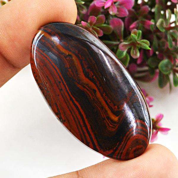 gemsmore:Amazing Genuine Oval Shape Iron Tiger Eye Loose Gemstone
