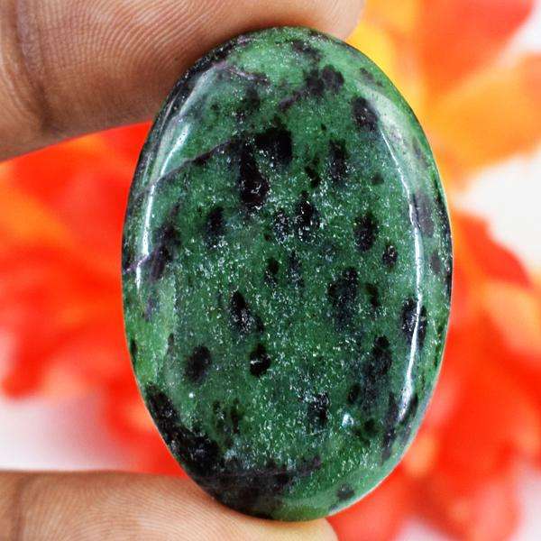 gemsmore:Amazing Genuine Ruby Zoisite Oval Shape Loose Gemstone